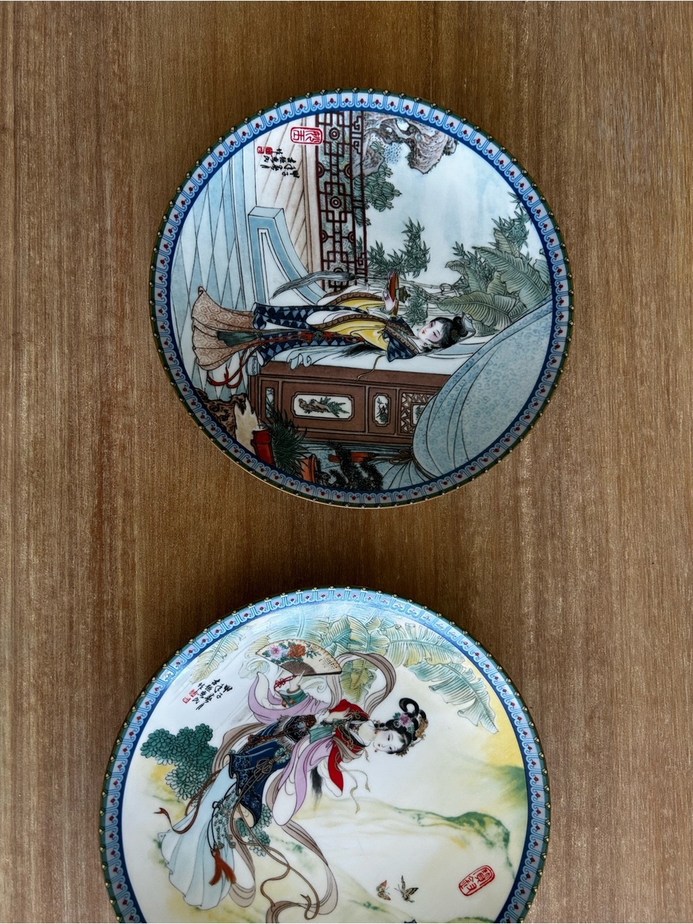 Pair of Decorative Asian Porcelain Plates